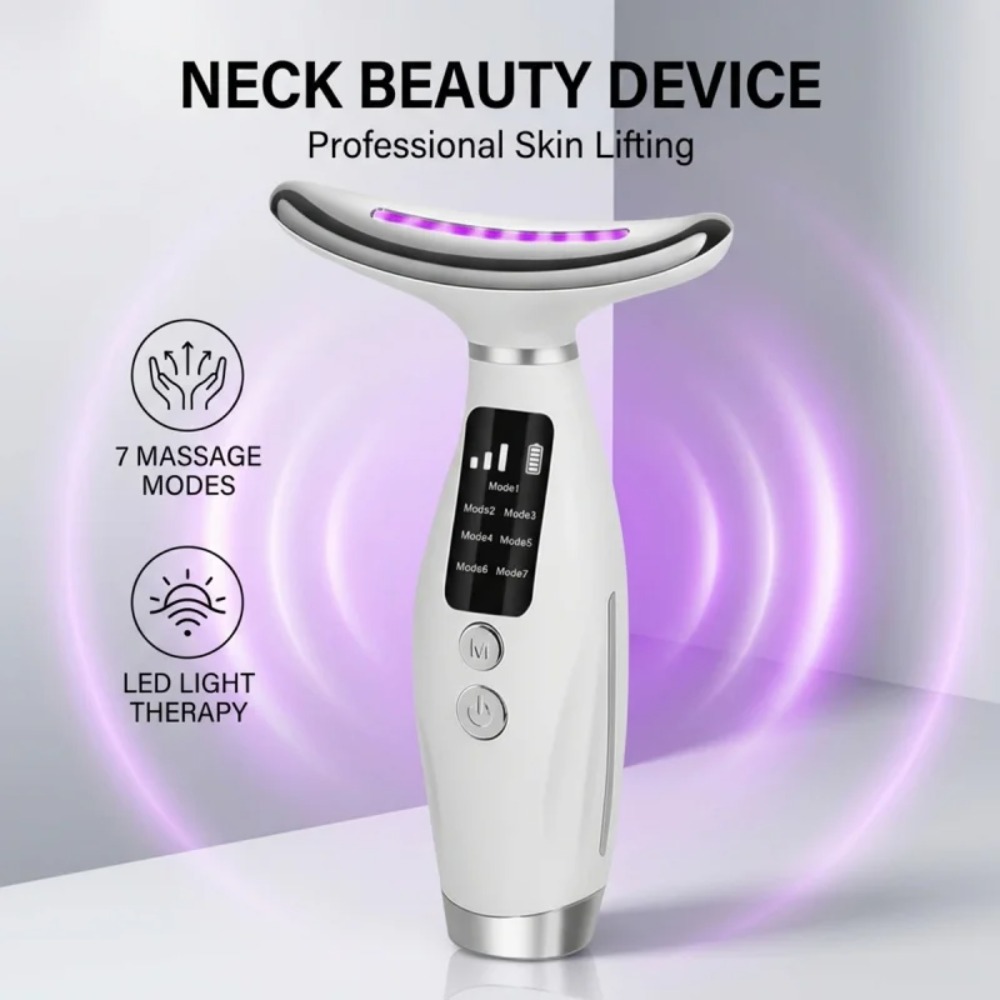 Skincare Glowing - เครื่องนวดยกกระชับผิวหน้าและลำคอ พร้อมแสง LED 7 สี บำบัดด้วยแสงโฟตอน