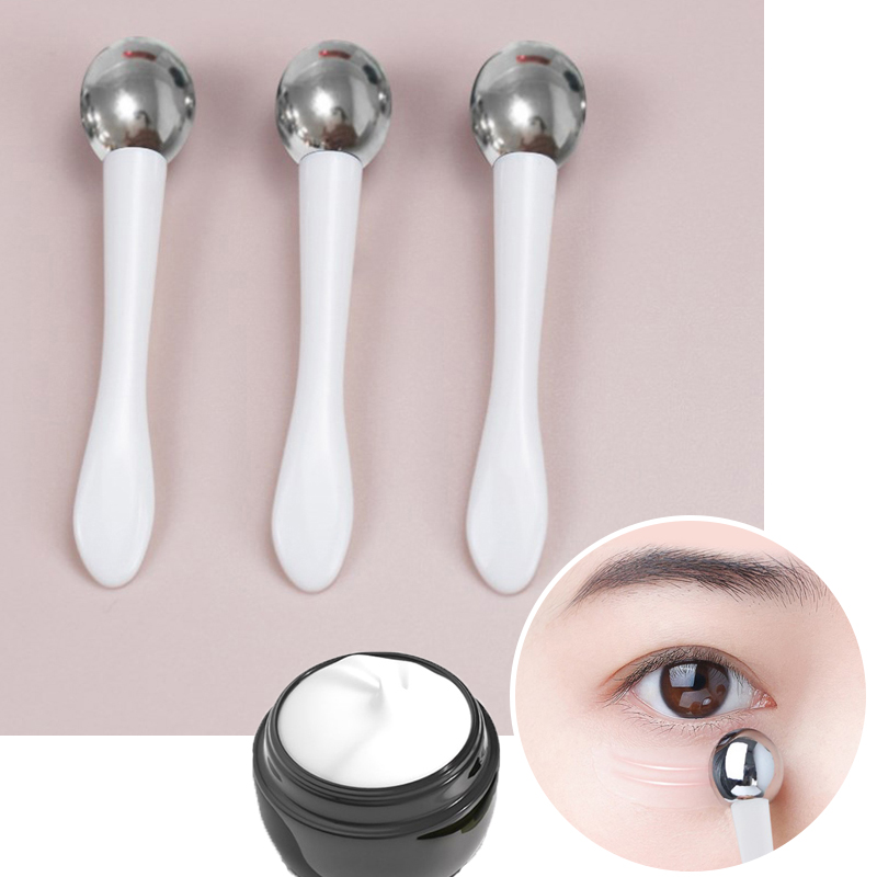 Night Cream - ลูกกลิ้งสำหรับครีมทาใต้ตานวดรอบดวงตา1ชิ้นช้อนตักเครื่องสำอางไม้พายป้องกันริ้วรอยบนใบหน้าทำจากโลหะผสมสีทองเครื่องมือดูแลผิวบางๆ