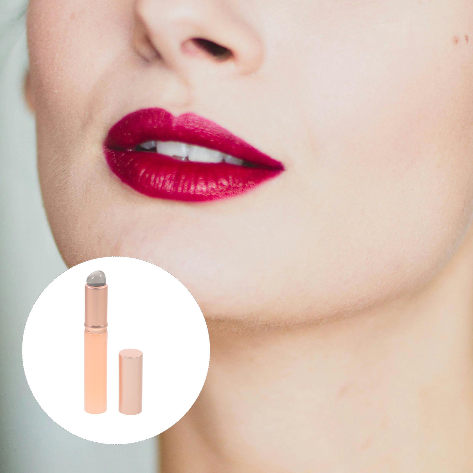 Lip Balm - ชุดอุปกรณ์ทาลิปสติกซิลิโคน 2 ชิ้น สำหรับลิปกลอส บาล์ม สครับ