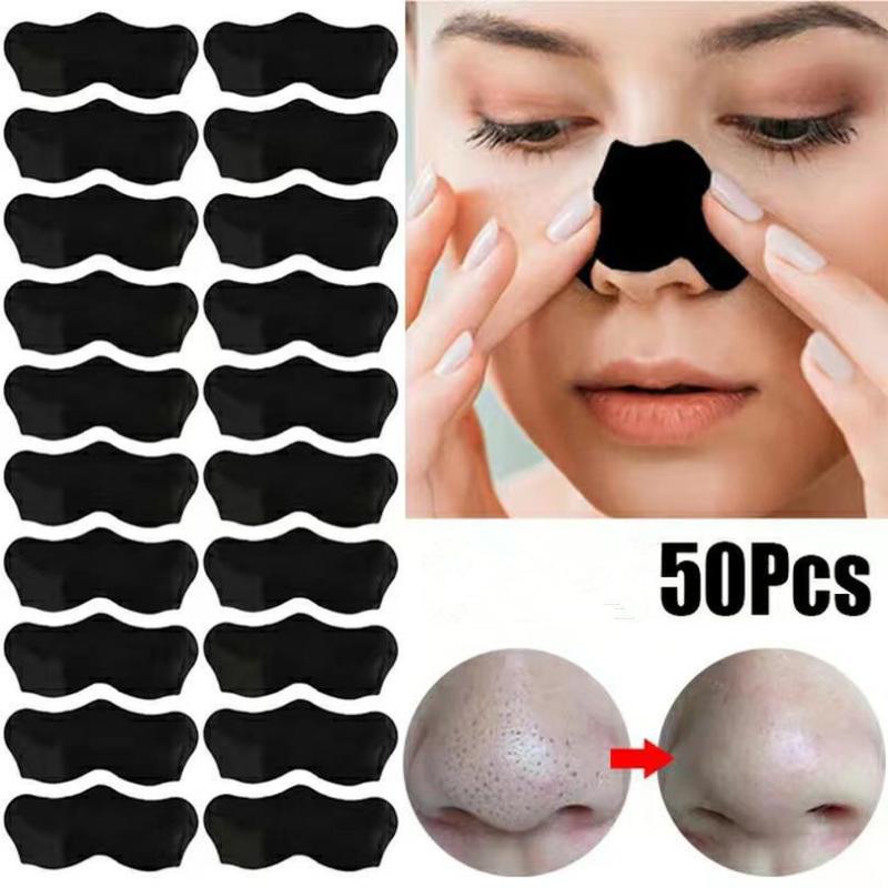 Face Mask Skincare - 【F】50 ชิ้น มาสก์กำจัดสิวหัวดำ แผ่นแปะกระชับรูขุมขน แถบกำจัดสิวหัวดำ ทำความสะอาดล้ำลึกบริเวณจมูก
