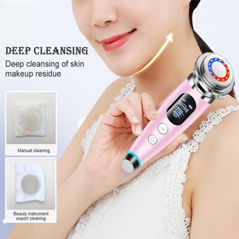Cleanser Face - เครื่องทำความสะอาดผิวหน้า อุปกรณ์ยกกระชับใบหน้า ไมโครเคอร์เรนท์ ฟื้นฟูผิว เครื่องนวดหน้า แสงบำบัด