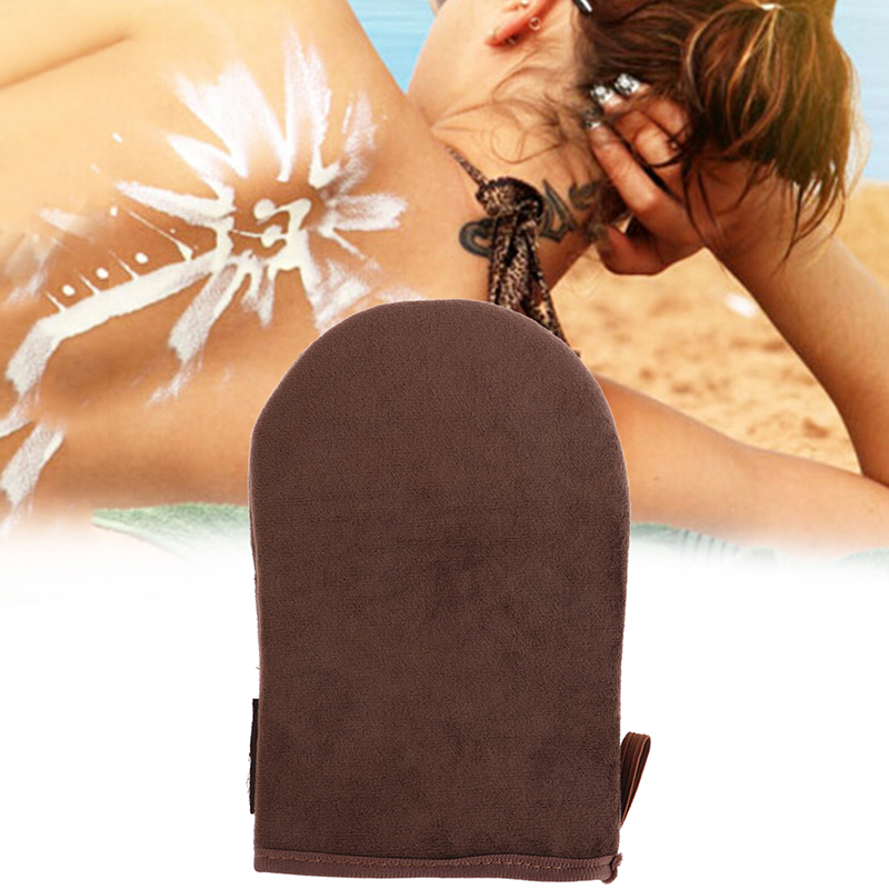 Body Lotion - ถุงมือทาครีมอาบแดดแบบใช้ซ้ำได้ สีน้ำตาล สำหรับทาครีม มูส ทำความสะอาดผิวกาย